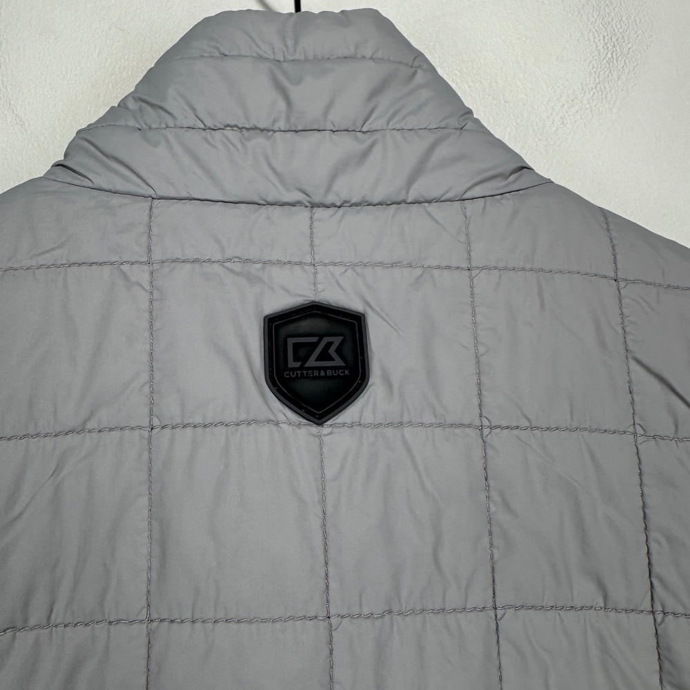 Navy Midshipmen Quilted Puffer Vest Men Large Gray Cutter & Buck WeatherTec - Picture 8 of 11
